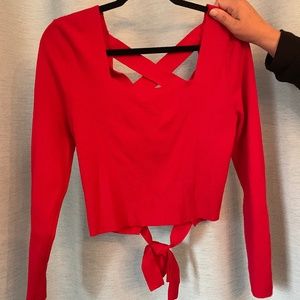 open back long sleeve crop top